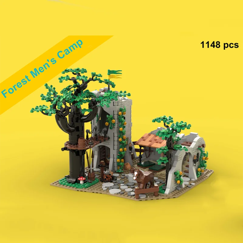 

Forest Series MOC Outpost Men's Camp Street View Architecture Building Blocks Assembled Model Toys Bricks Children Birthday Gift