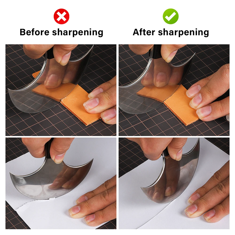 WUTA Professional Knife Sharpener Whetstone Sharpening Stones White Corundum 1000/3000 Grit Water Grinding Stone Leather Tools