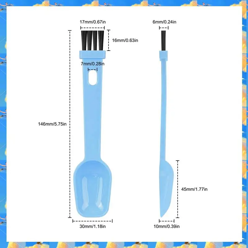 

FTS 8Pcs 2-In-1 Coffee Grinder Brush Coffee Grinder Brush With Spoon Portable Coffee Bean Grinder Cleaner Brush