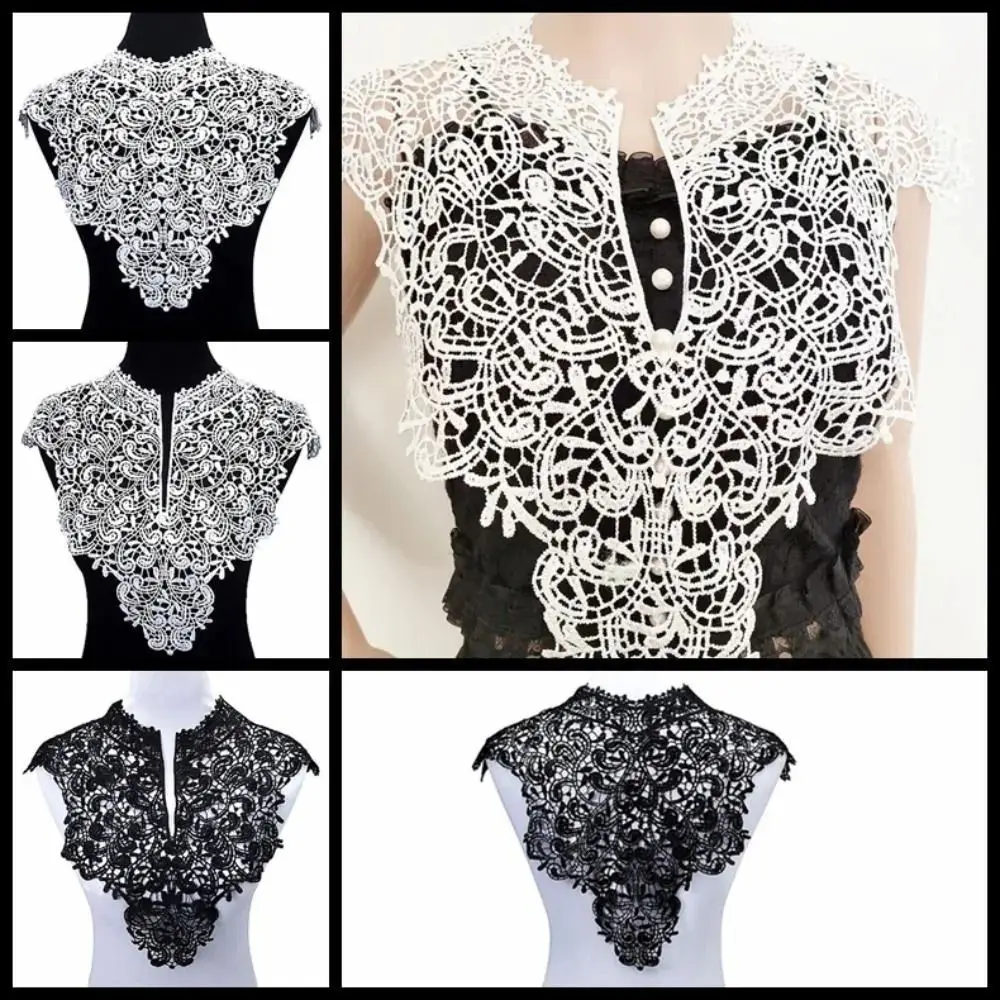 

Elegant Lace Hollow Collar Flower Embroidered DIY Sew Lace Cloth Sticker Handcrafted Clothing Accessories Chest Flower Party
