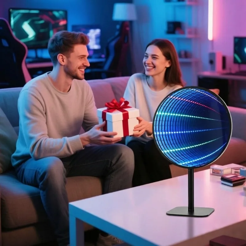 Smart WIFI pickup desktop lasagna mirror 3D light, mirror creative extension time tunnel atmosphere light