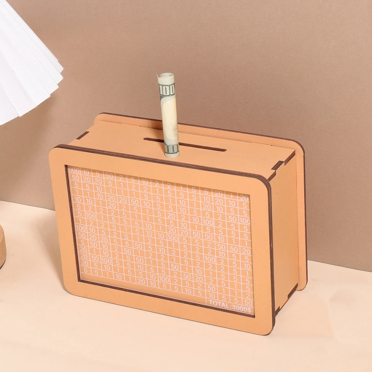 copertina digitale in dollari Salvadanaio in legno, salvadanaio con porta di risparmio, decorazione da scrivania, regalo a sorpresa, articolo di risparmio finanziario domestico