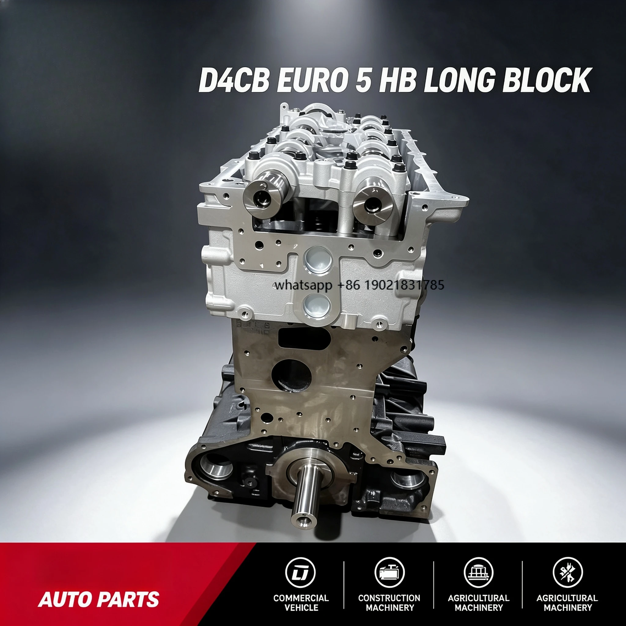 Factory Supply D4CB EURO 5 HB Long Block 2.5L Engine Assembly, Replacement Spare Parts for D4CB Engine