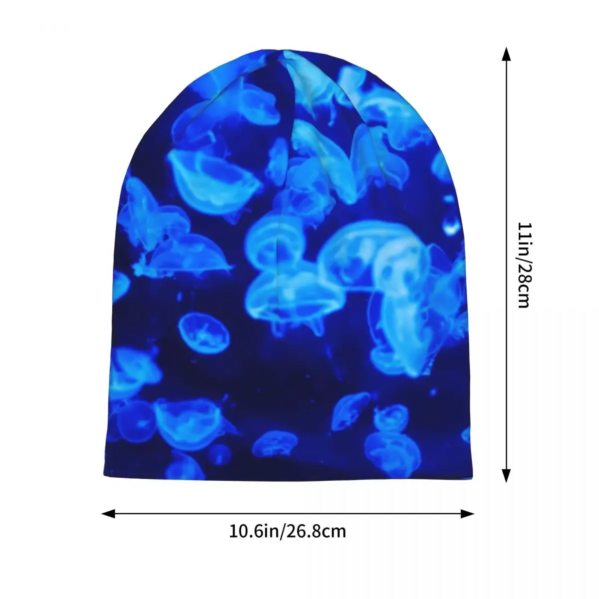 Jellies Bonnet Hats Swarm of Jellyfish Beanie Hats Pattern Knit Hat Spring Street Female Male Outdoor Thermal Elastic Caps