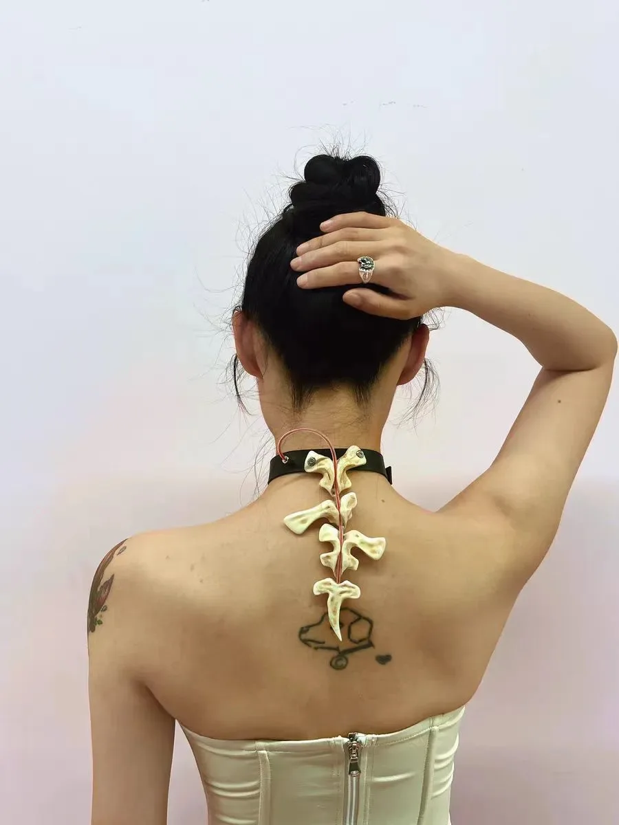 

Homemade Punk Style Necklace Back Decoration Futuristic Special-Shaped Retro Niche Men's and Women's Neck Decoration