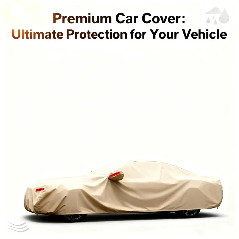 

Автомобильный чехол, полный внешний автомобильный чехол, солнцезащитный козырек, пылезащитная защита со светоотражающими полосками, универсальный для хэтчбека, седана, внедорожника