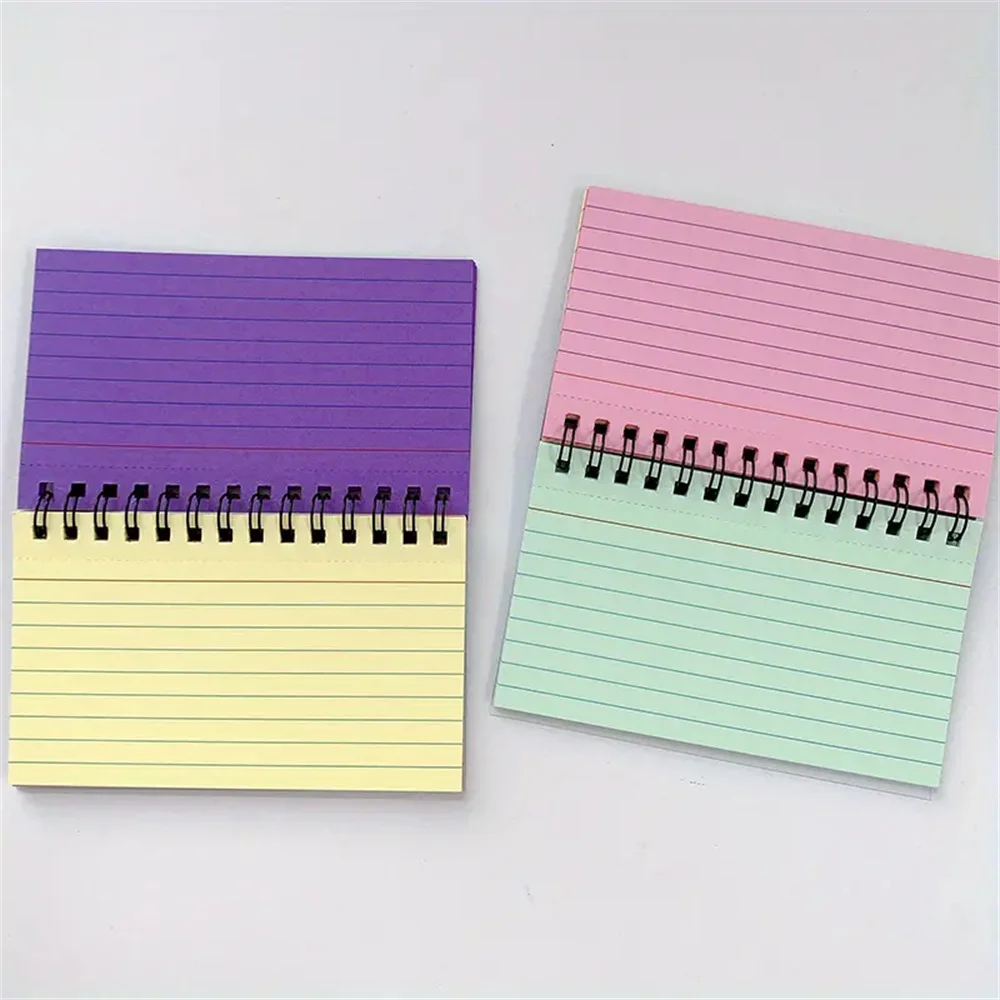 Rainbow-Themed Minimalist Spiral Notebook: Portable, with Dividers for Organized Note-Taking in School & Office