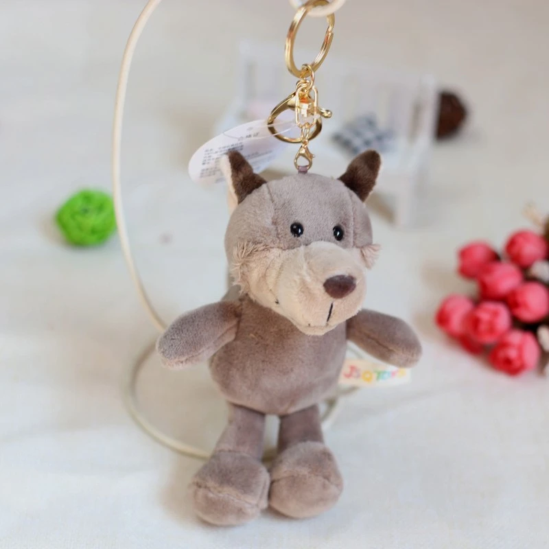 Lovely Gray Wolf Cute Small Pendant Emulational Wild Animal Soft Stuffed Doll Plush Toy Girl Boy Birthday Christmas Gift 1pc