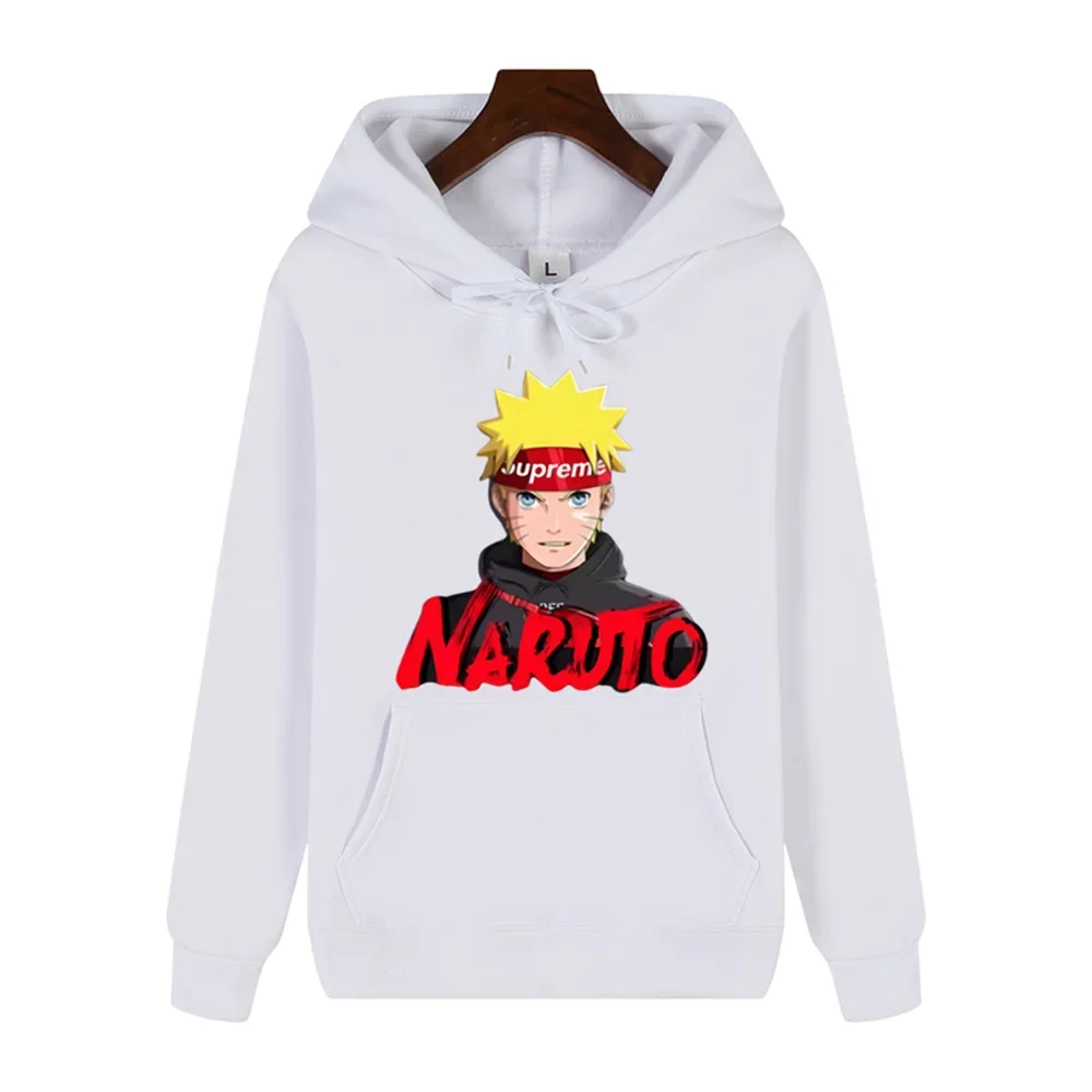 Uzumaki Naruto Hoodie pria, pakaian jalanan motif tampan musim gugur/musim dingin nyaman lembut kasual