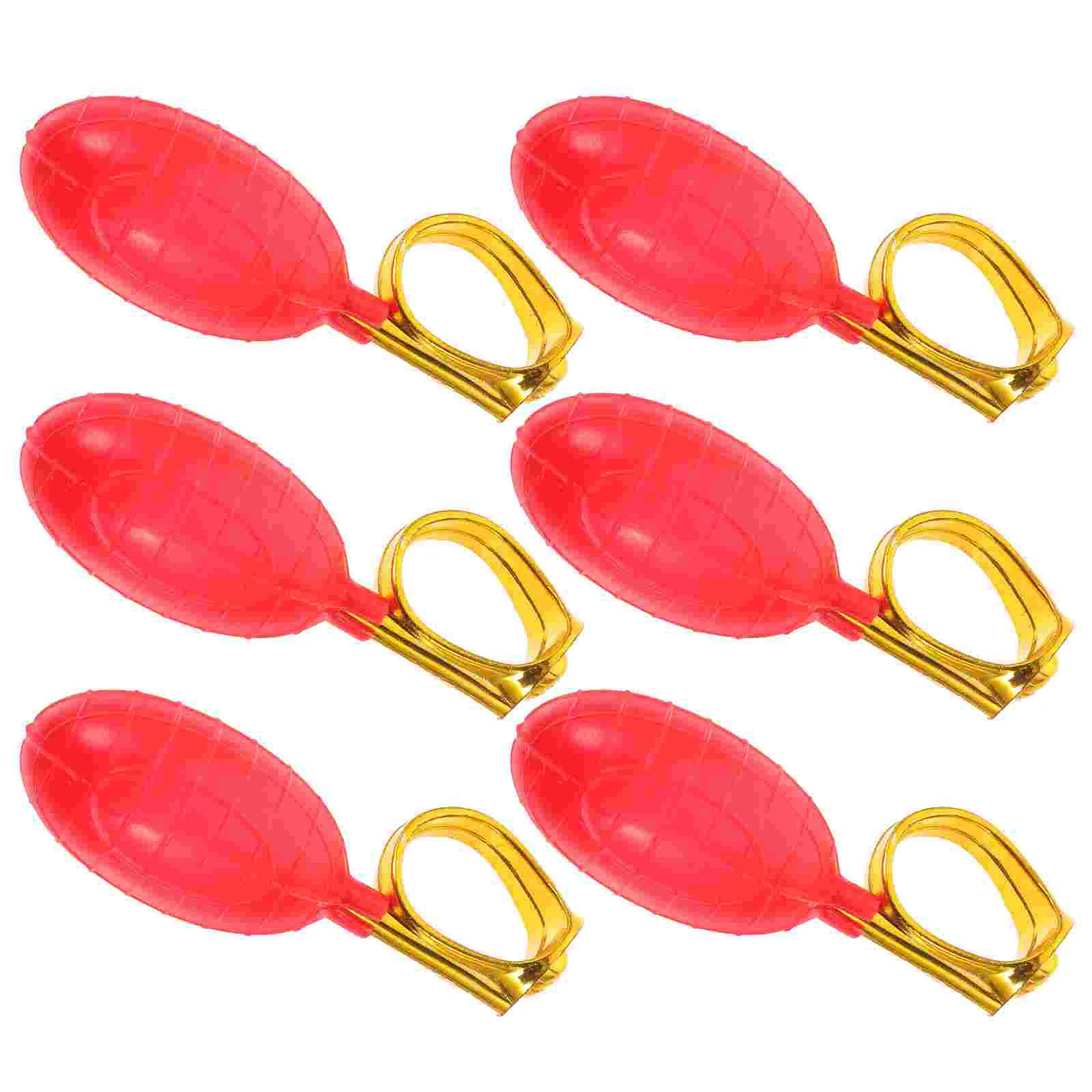 6 Pcs The Wiggles Toys Spray Ring Water Balloon Pump Electric Red Plastic Prank