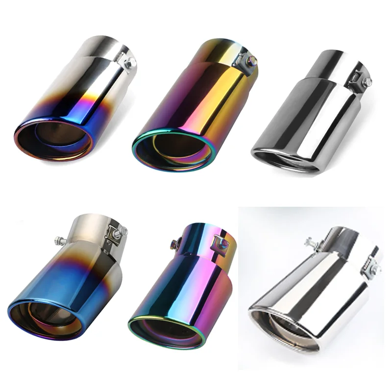 Universal Car Exhaust Muffler Tip Tail Pipe Bolt Fixation Stainless Steel Muffler Car Exhaust Tail Tip