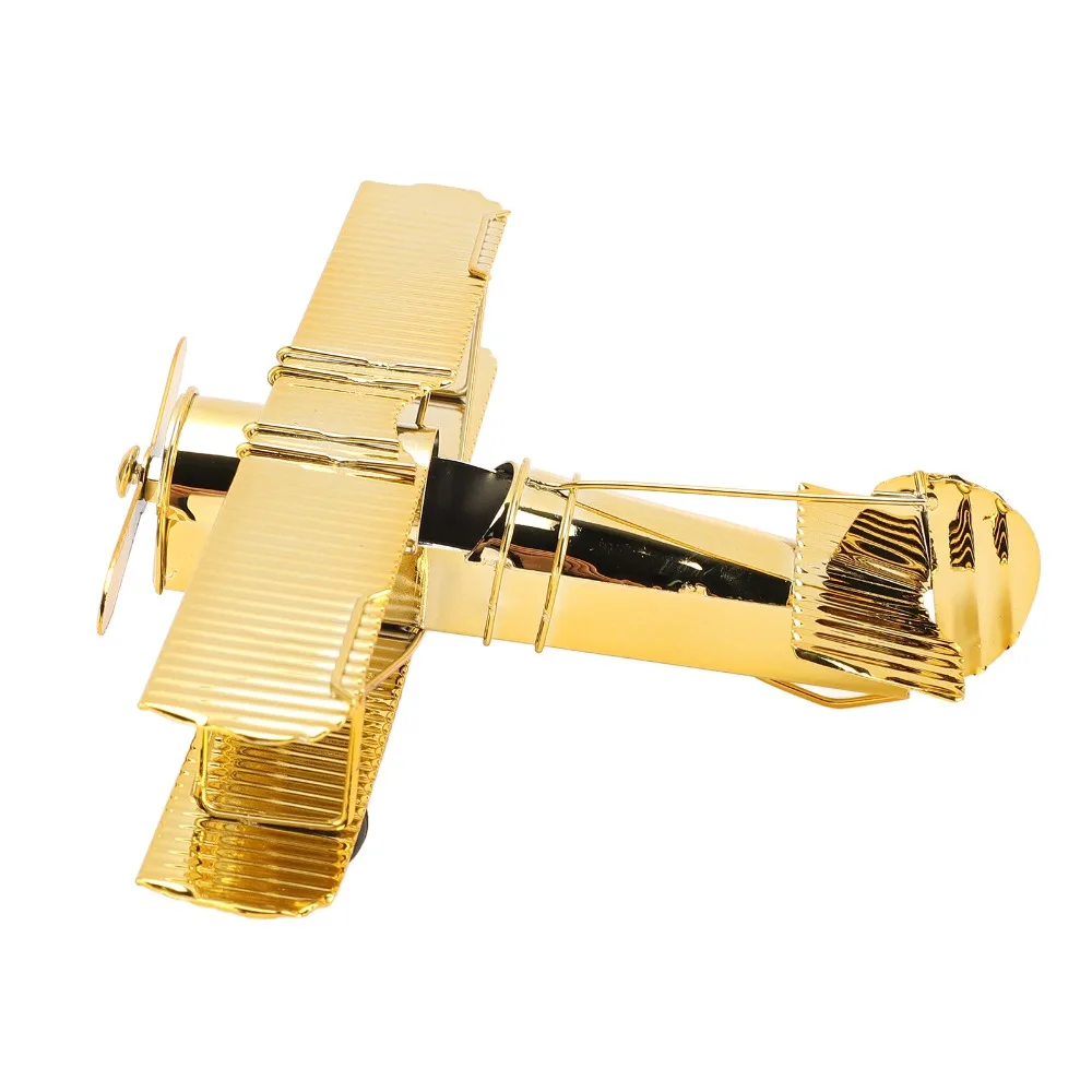 Gold, Sliver Metal Airplane Decoration Mini Size Solid Iron Construction Desktop Airplane Model Polished Finish Middle Size