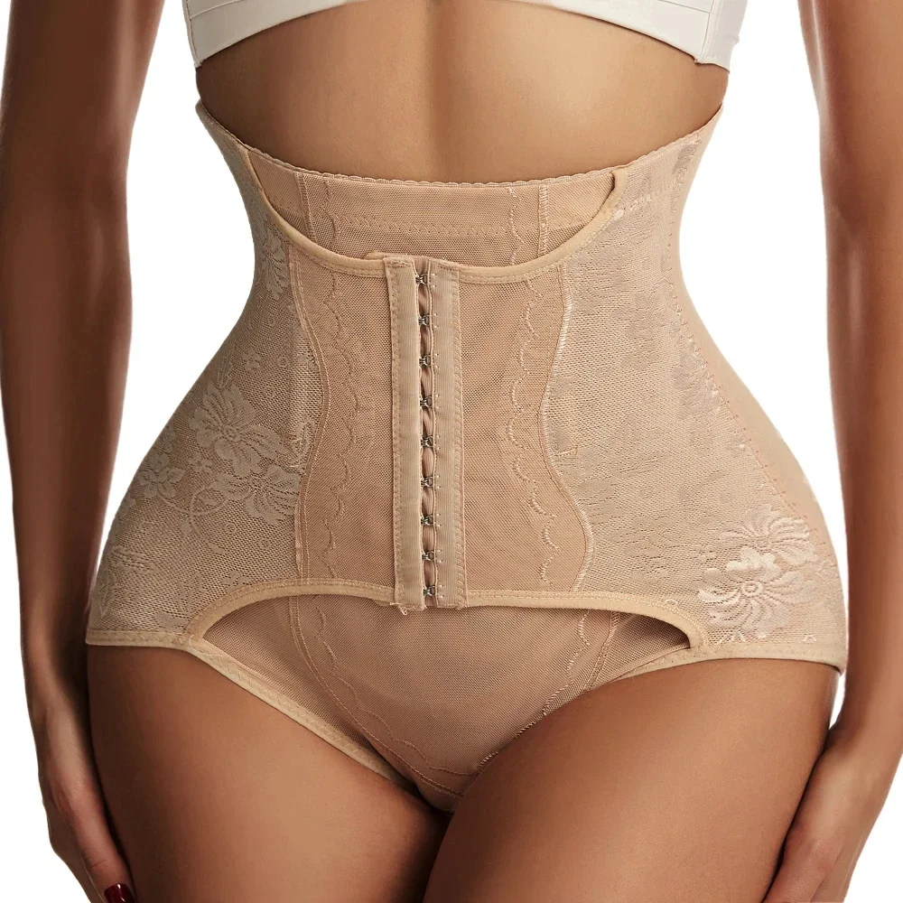 Womens Tummy Control Waist Trainer Corset Butt Lifter Shapewear High Waist Body Shaper Briefs Slim Girdle Panties with Hook