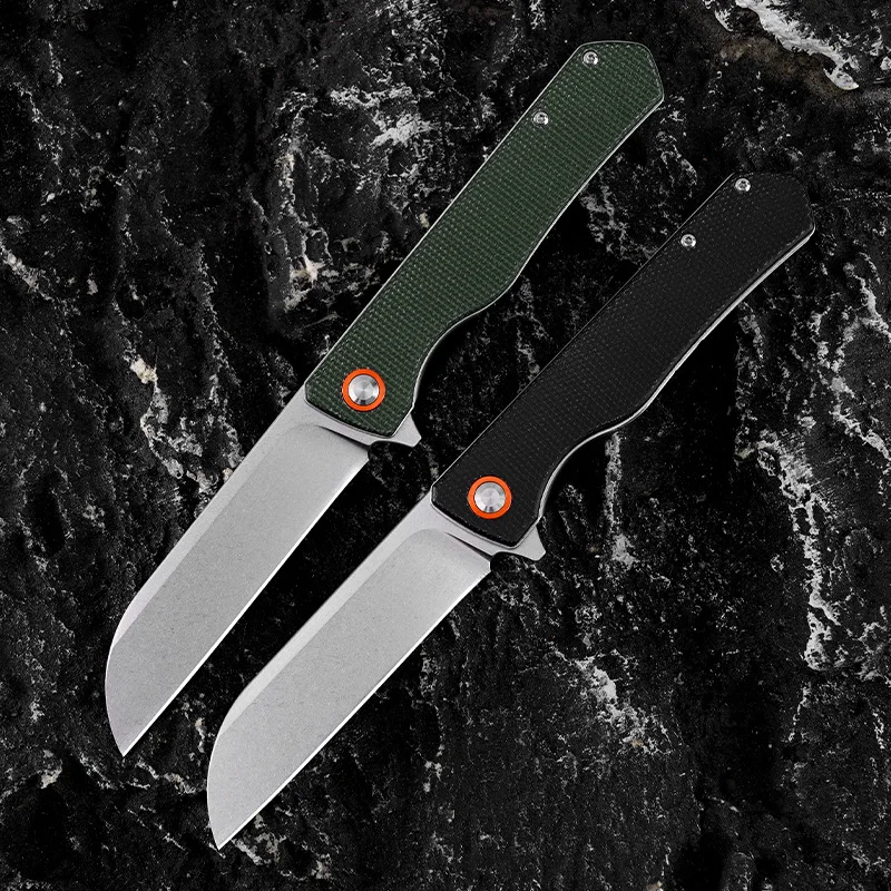 

New J349 Folding Knife D2 Blade Flax Handle Camping Survial Outdoor Hunting Tactical Utility Kitchen Pocket Knives EDC Multitool