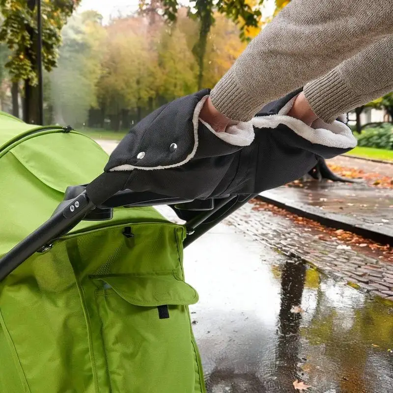 

1 шт., дополнительные перчатки для детской коляски с подогревом, плотная коляска, защитник рук, детская тележка, флисовый чехол для рук, перчатки для коляски