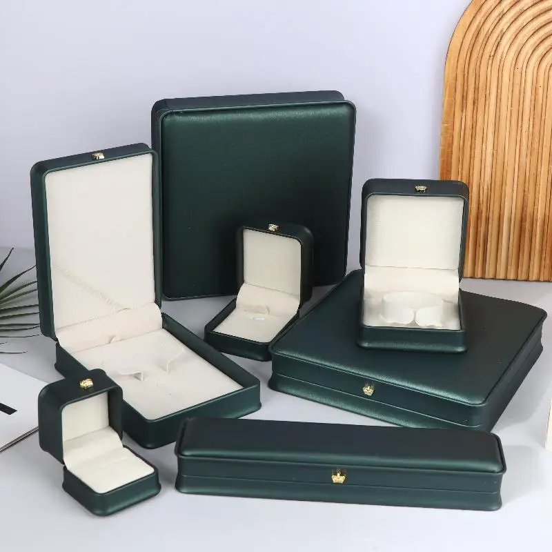 

Jewelry Ring Box PU Leather Jewelry Organizer Ring Earring Necklace Pendant Gift Display Box Proposal Engagement Wedding