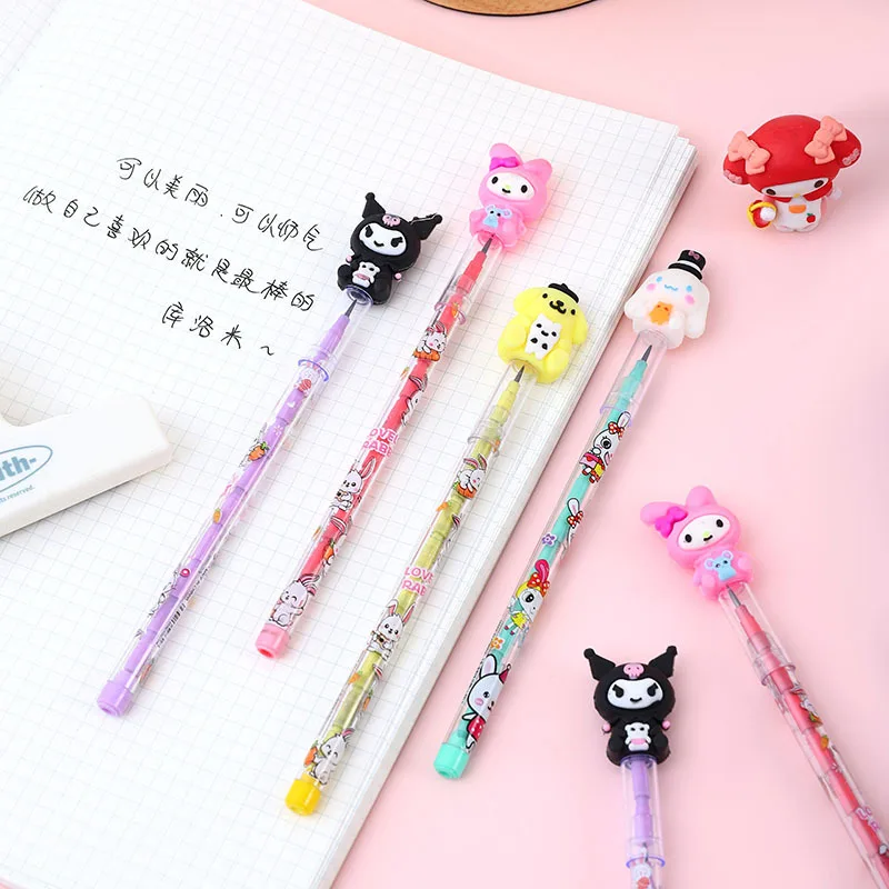 Imagem -03 - Sanrio Kulomi no Sharpening Pencil Cute Styling Egg Pen Núcleo de Chumbo Substituível Trabalho de Aluno Preto 05 mm 12 Pcs 24 Pcs 48 Pcs Novo Estilo