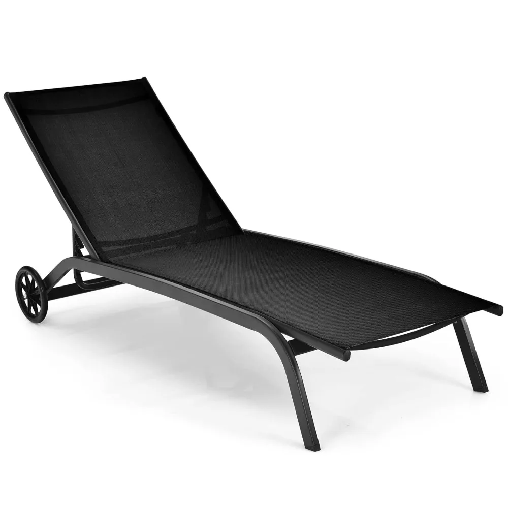 

Poolside Terrace Lounge Chairs, Outdoor Lounge Chairs with Smooth-slip Casters in 6 Adjustable Positions, Customizable