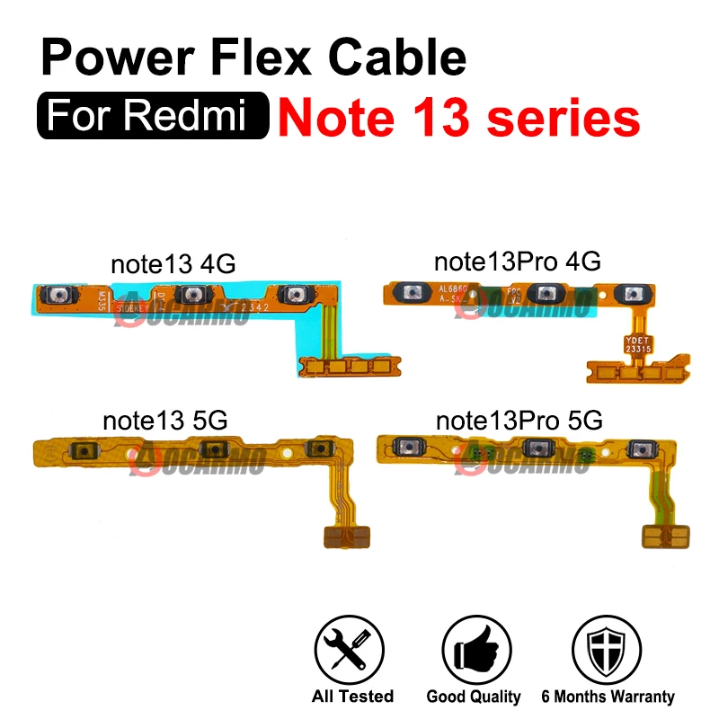 

Для Xiaomi Redmi Note 13 Pro 4G/13pro + 5G кнопки регулировки громкости включения и выключения гибкий кабель запасные части для ремонта