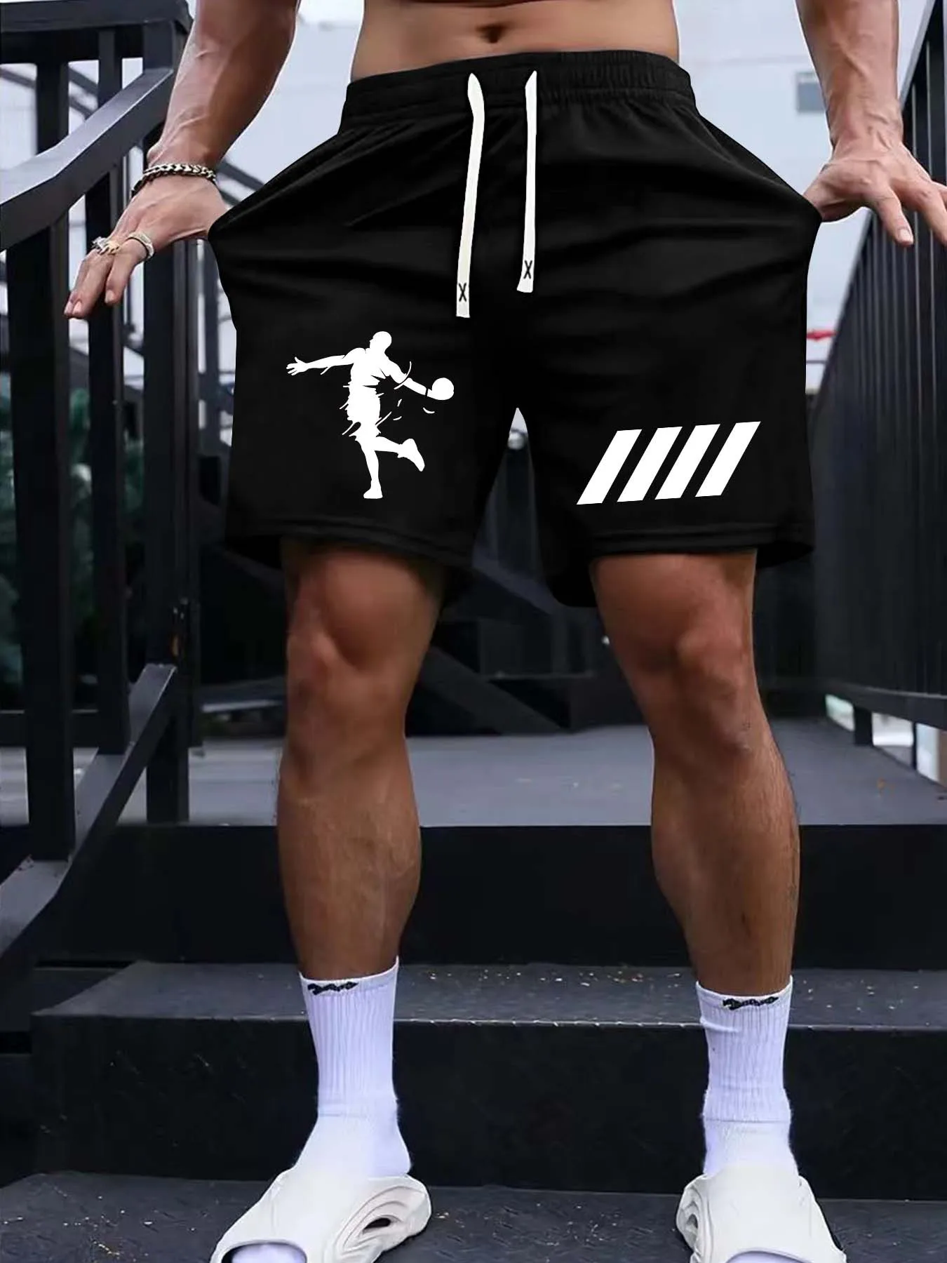 

Printed Men's Casual Sports Shorts Summer 2026 Cotton Men's and Women's Wide Leg Pants, Suitable for Everyday Wear.