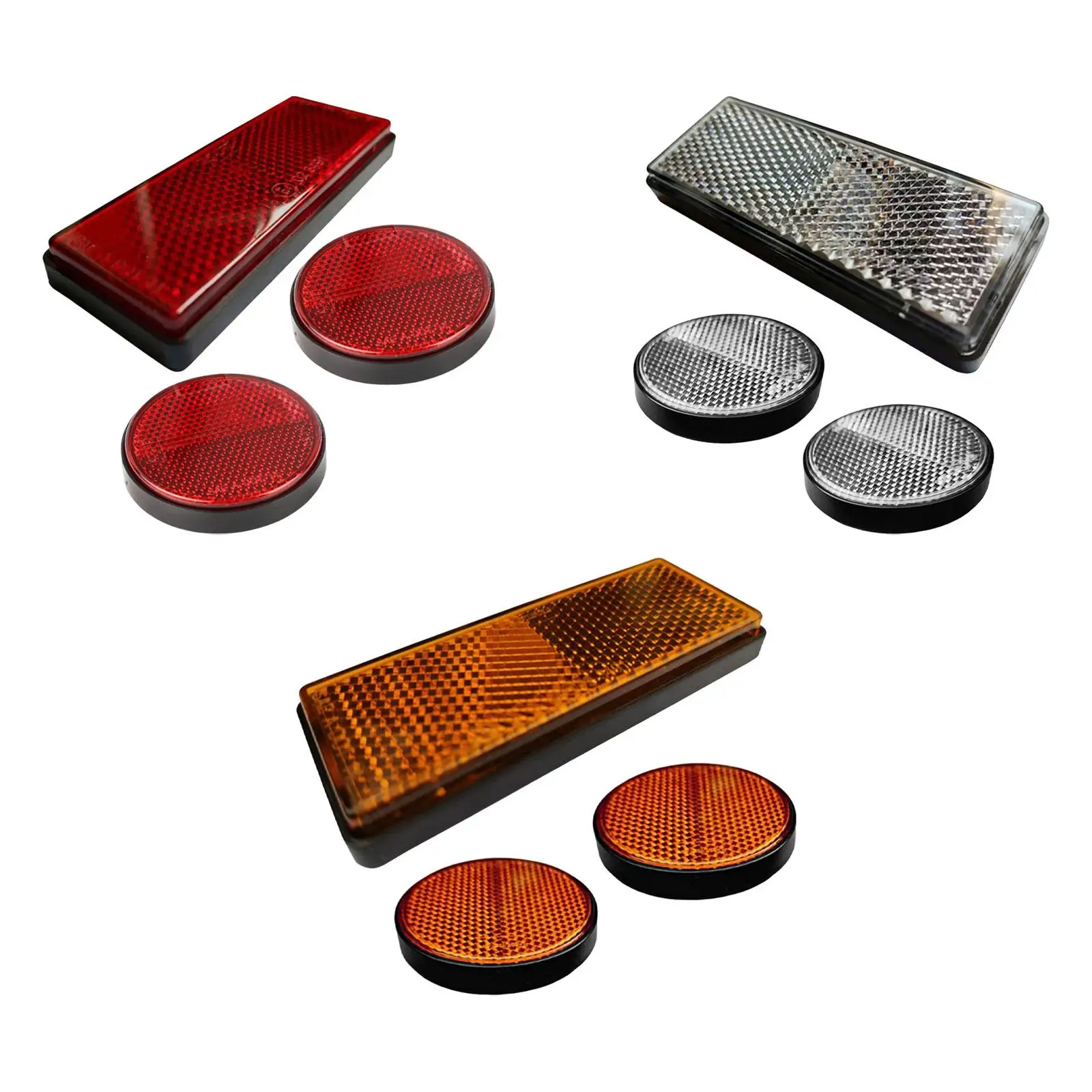 

3Pcs Reflectors Reflective Tape Easy to Use Accessories High Visibility for Trailer Bike Backpacks Car