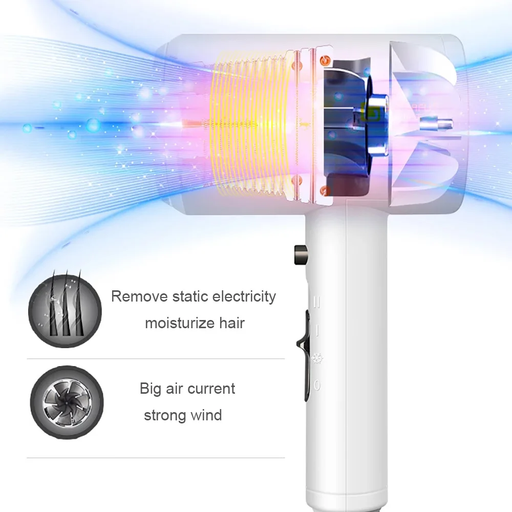 220V Wall Mounted Hair Dryer Hotel Bathroom Hair Dryers Professional Constant Temperature Dryer with Holder Base Free Punching view 5