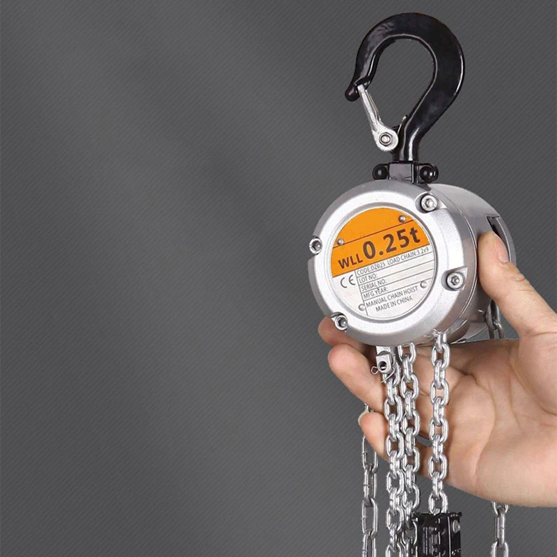 Mini Hand Chain Hoist, 0.25-Ton Small Manual Hoist, Alloy Chain Hoist, Aluminum Alloy Hand Chain Hoist 500KG Load - view 6