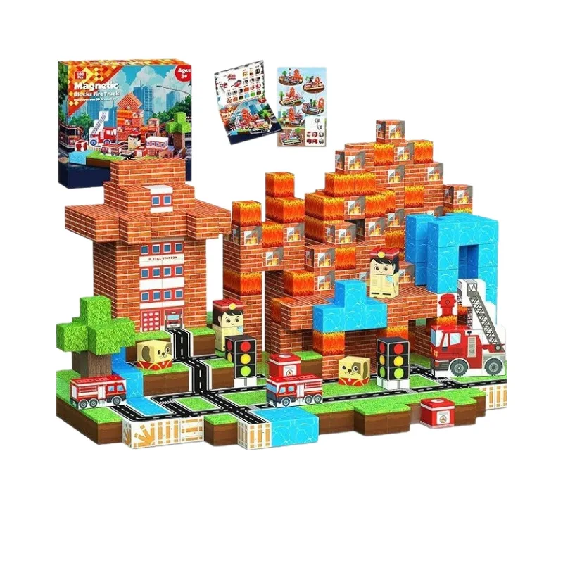 Christmas Creative Magnetic Building Block Bricks My Famous Scene World Architectural Set DIY Model Kids Toy Christmas Gifts