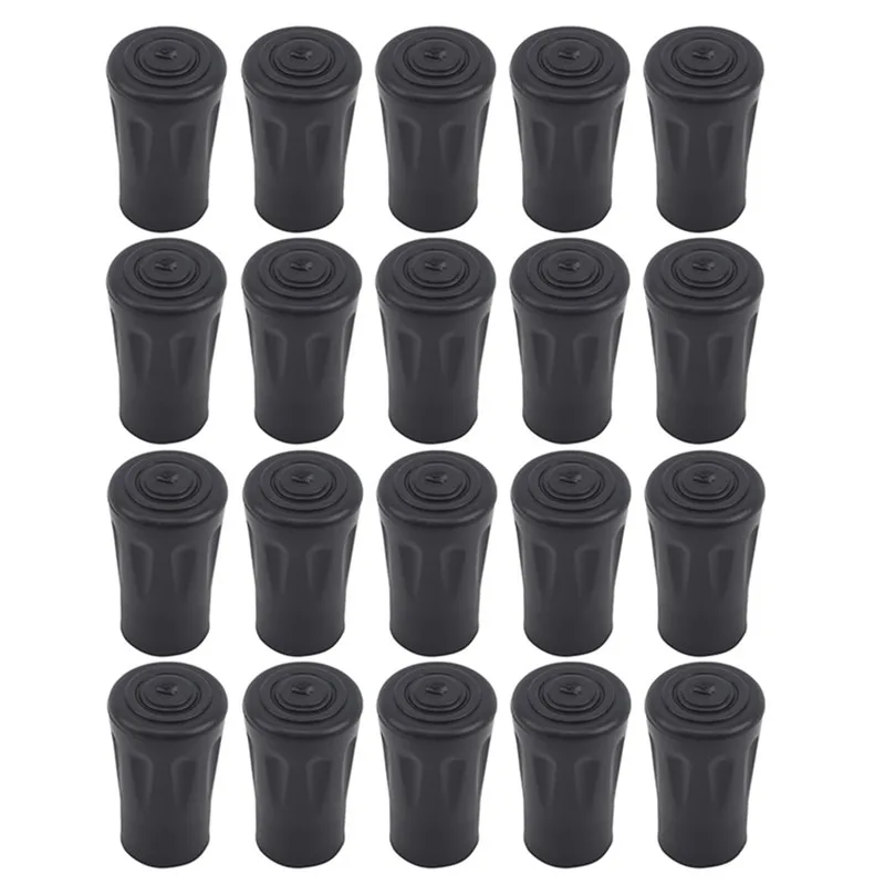 20 pieces/10 pair Nordic Walking Pole Trekking Pole Tip Protectors Rubber Pads Buffer Replacement Tips End for Hiking Stick
