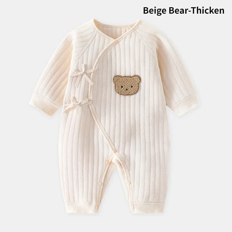 Baby Clothes  Infant Girls Coat Cotton Jumpsuit  New Autumn Winter Long Sleeve Body Suit & One Piece Thick Bear Romper