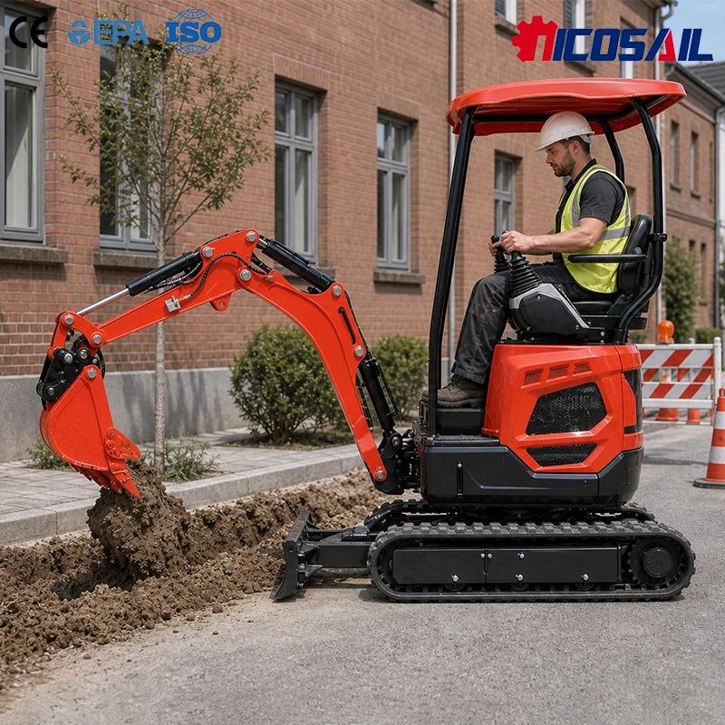 Mini Excavator Factory Direct 1.8 Ton Compact Hydraulic Excavator Custom Logo OEM ODM for Construction and Garden