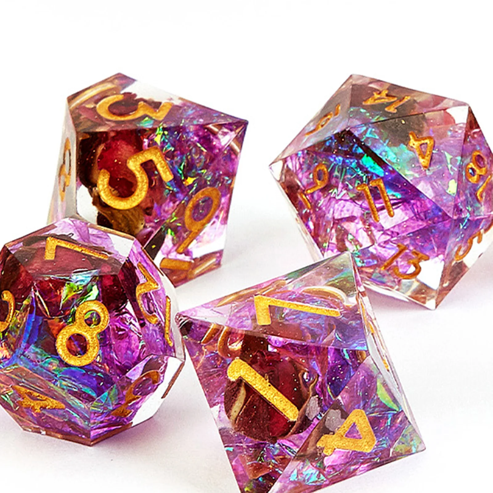 D&D Dice Set - 7-Piece Sharp Edge Red Resin Dice for Dungeons & Dragons, Perfect for RPG and Tabletop Games
