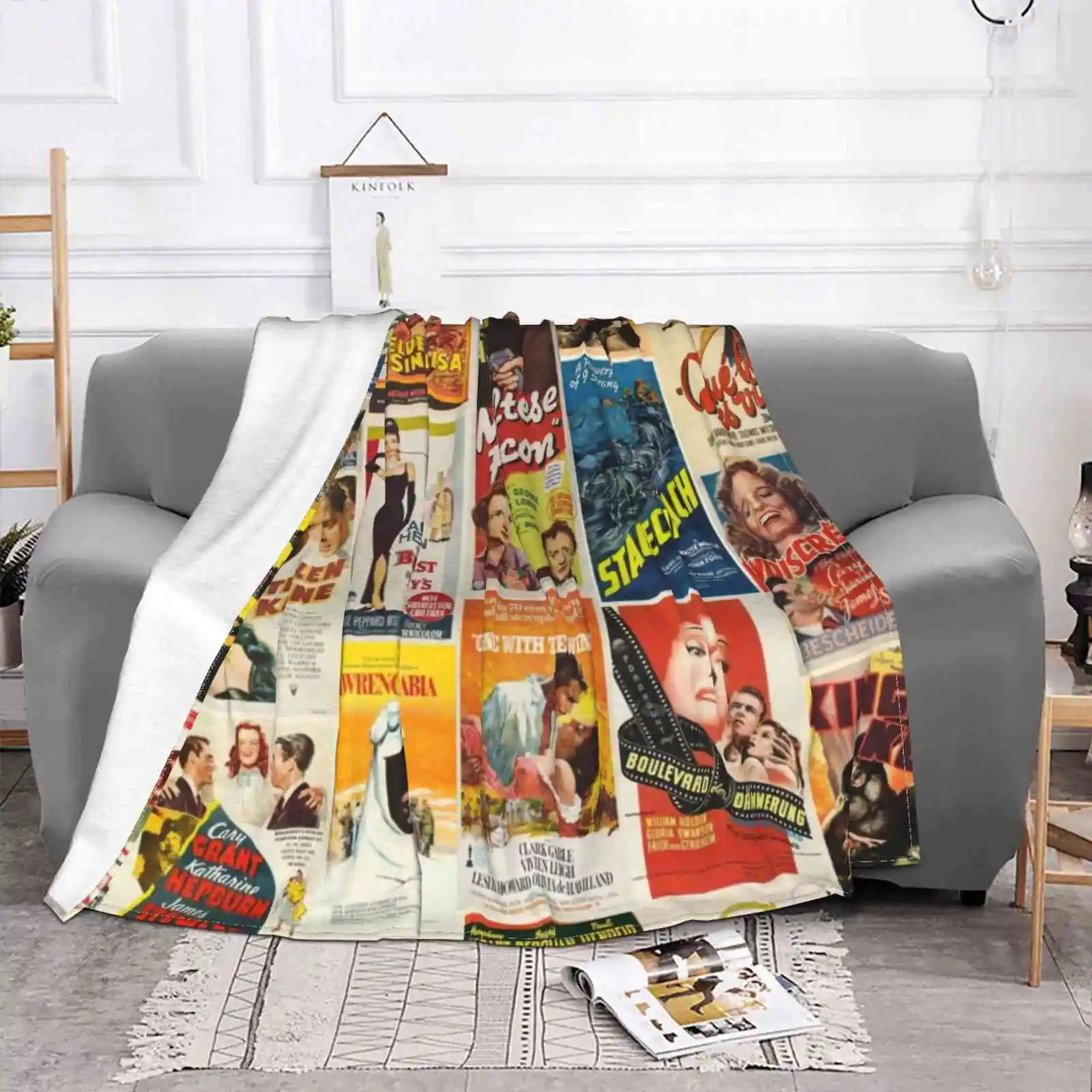 Classic Movie Poster Collage Fashion Soft Warm Throw Blanket Movie Collage Montage Oscar Academy Classic Western Comedy Drama