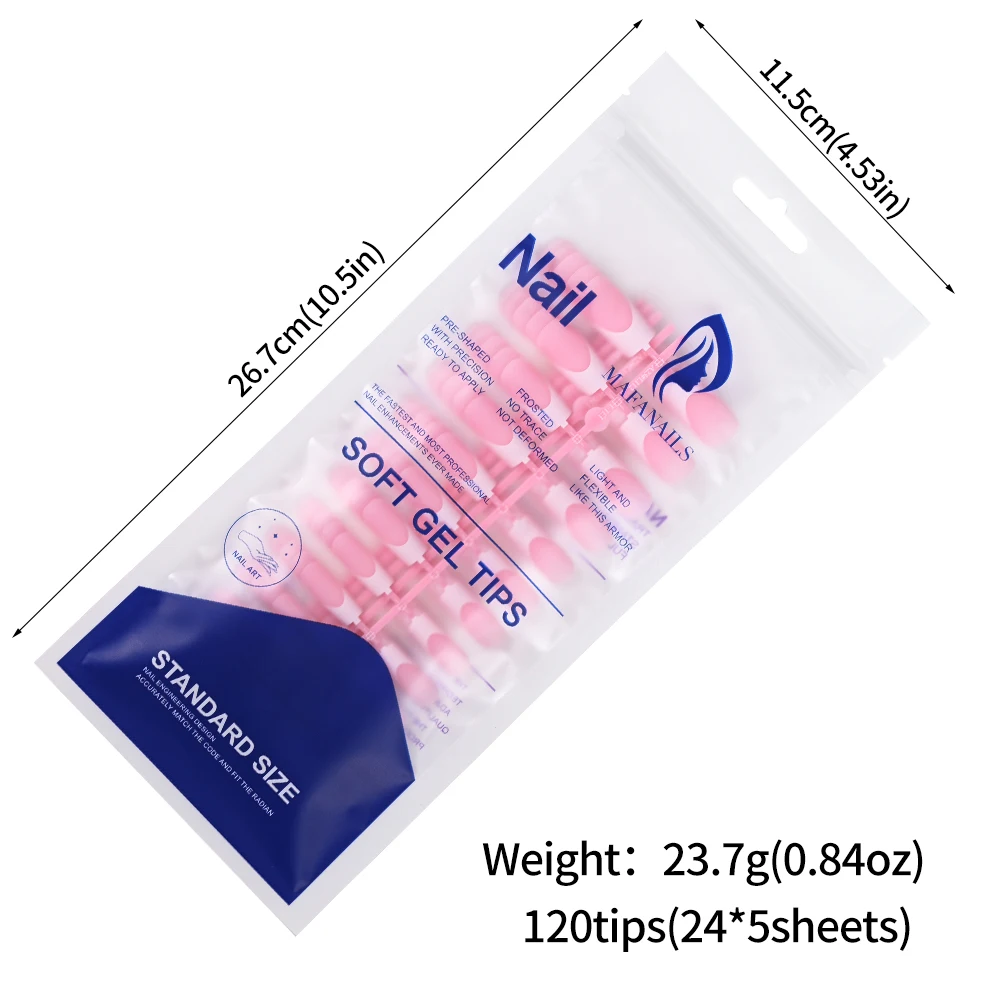 120 pièces faux ongles français nus cercueil moyen presse sur les ongles bord blanc conception mat Ballet portable faux bout des doigts usage quotidien 1