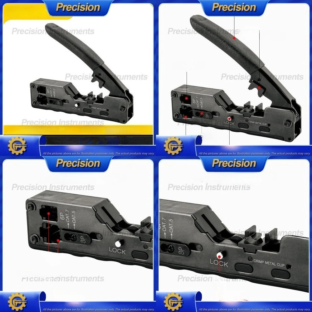 

2026 Network Cable Crimper Tool with Tail Press 6P 8P Multi Purpose Wire Stripper for RJ45 Connectors