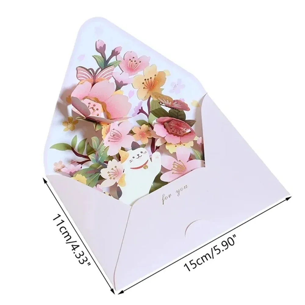 Ensemble de cartes de vministériels x pop-up 3D, carte postale, fleur romantique, carte d'anniversaire et de Noël, décor de fête de mariage, cartes cadeaux créatives, 5 pièces