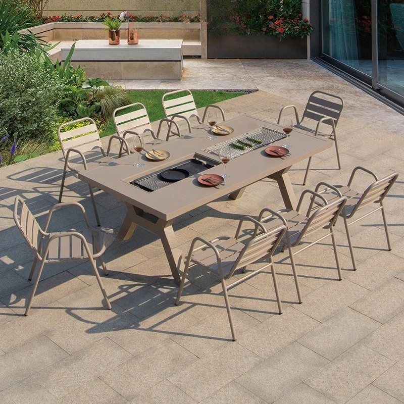 Outdoor barbecue tables and chairs, metal tables, coffee bed and breakfast shops
