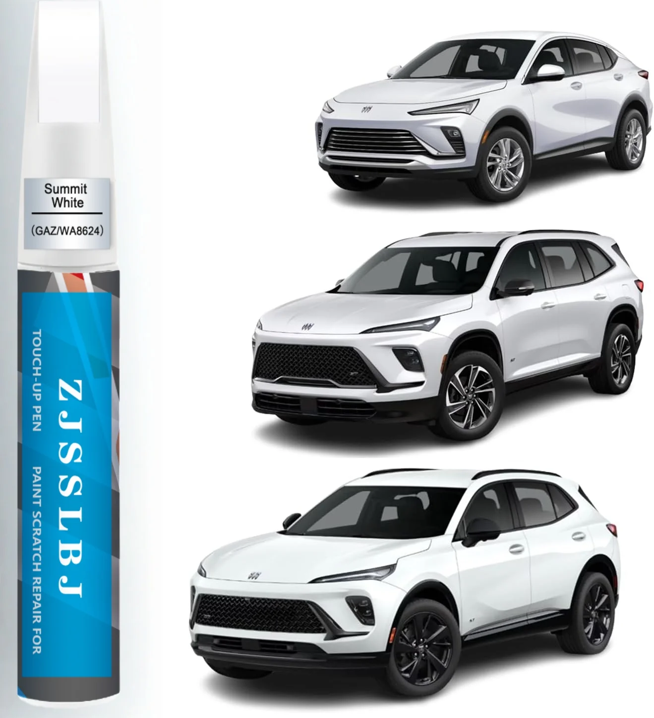 

Car Touch Up Paint(Summit White(GAZ/WA8624)) for Buick, Car Paint Scratch Repair Kit, Quick & Easy Solution to Repair, 2 in 1 Sc