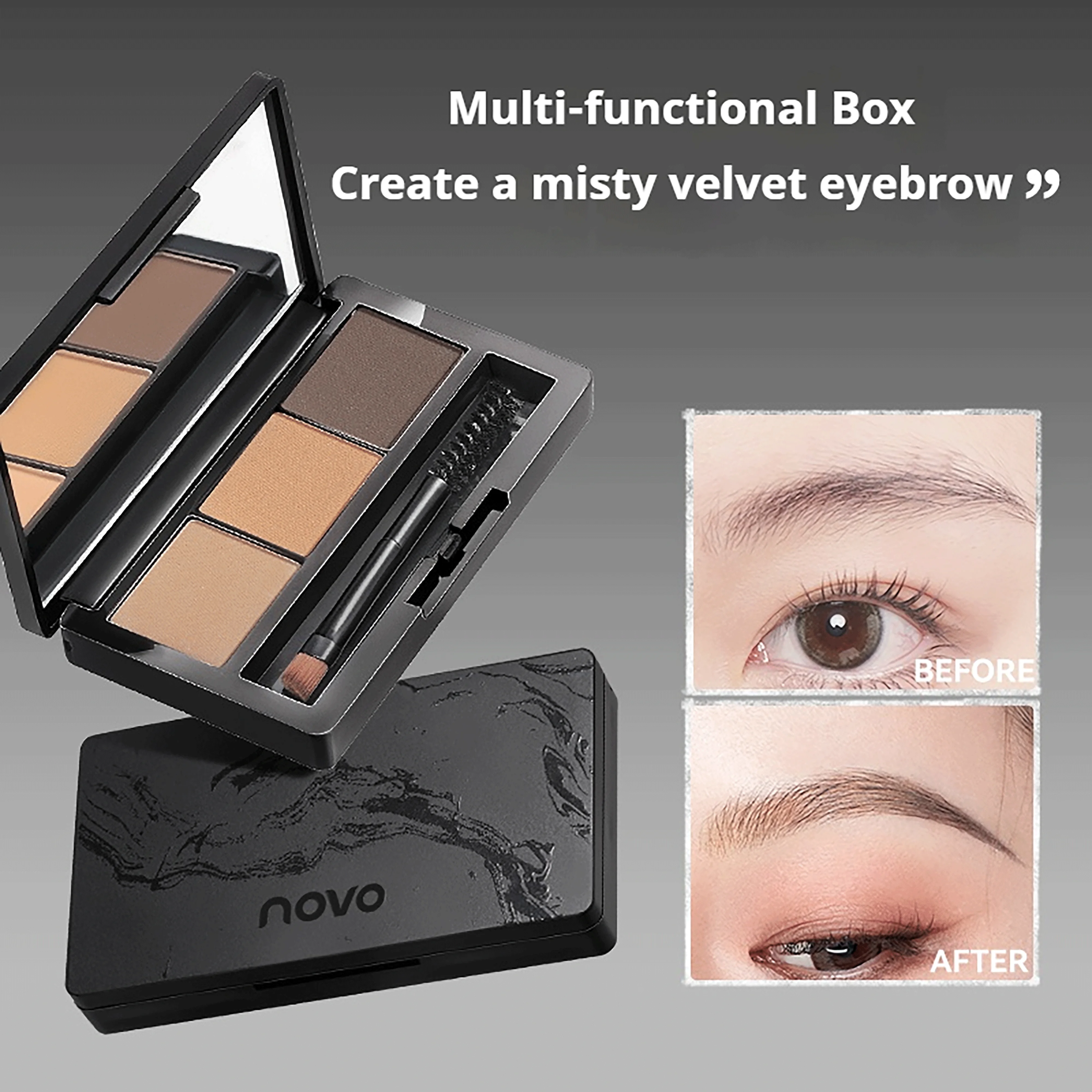 NOVO Polvere per sopracciglia tricolore impermeabile e resistente al sudore per l'uso quotidiano, riunioni e celebrazioni di Capodanno.