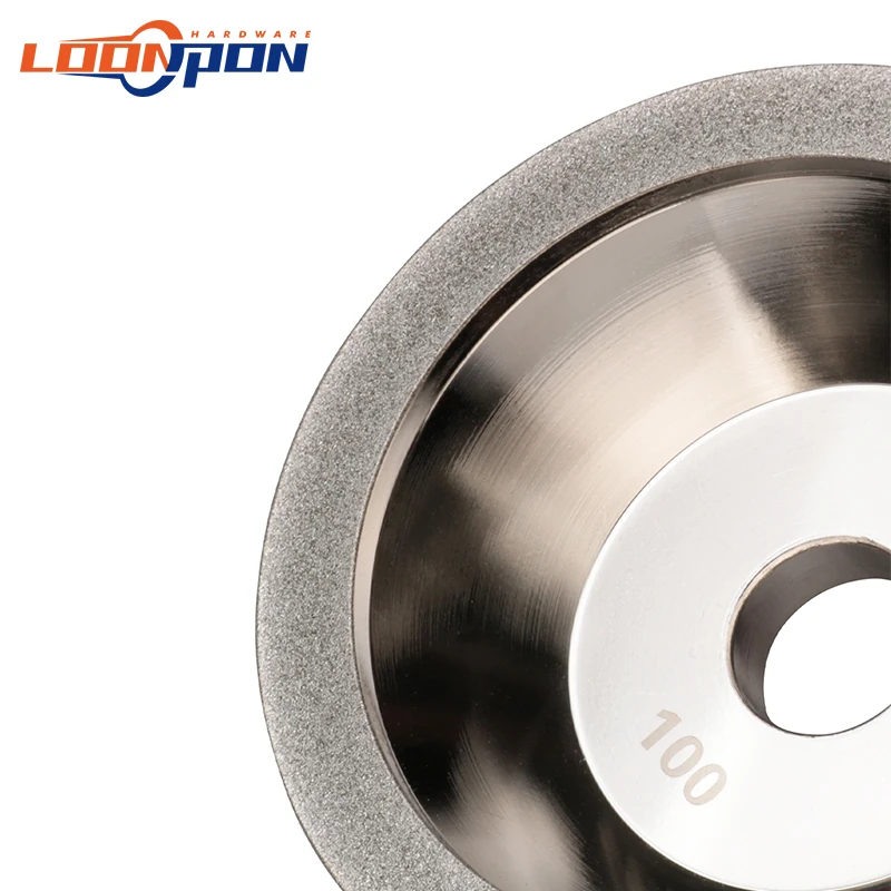 Loonpon 100mm Diamond Grinding Wheel Cup Diamond Wheels DIsc Grinding Tool For Sharpener Grinder Milling Cutter Tungsten Carbide