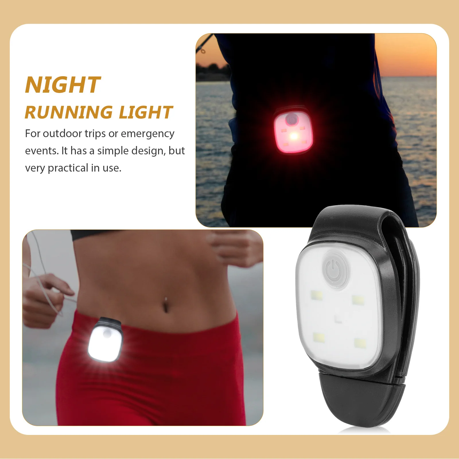 

2Pcs Night Running Light Running Lights for Runners Portable Clip on Lamp Outdoor Camping Fishing Light Adjustable Beam