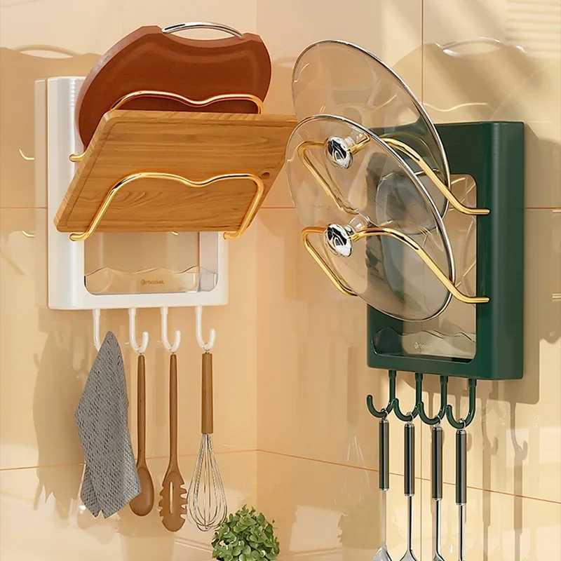 Wall-Mounted Chopping Board Rack, Punch-Free, Kitchen Multi-Functional, Household Storage Rack, Multi-Layer Chopping