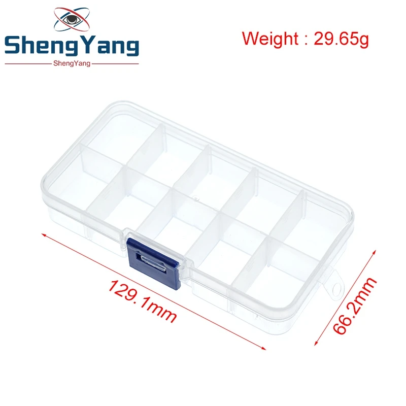 10 Grid canbe remove transparent plastic small box kit storage box jewelry jewelry box electronic components parts finishing box image 6