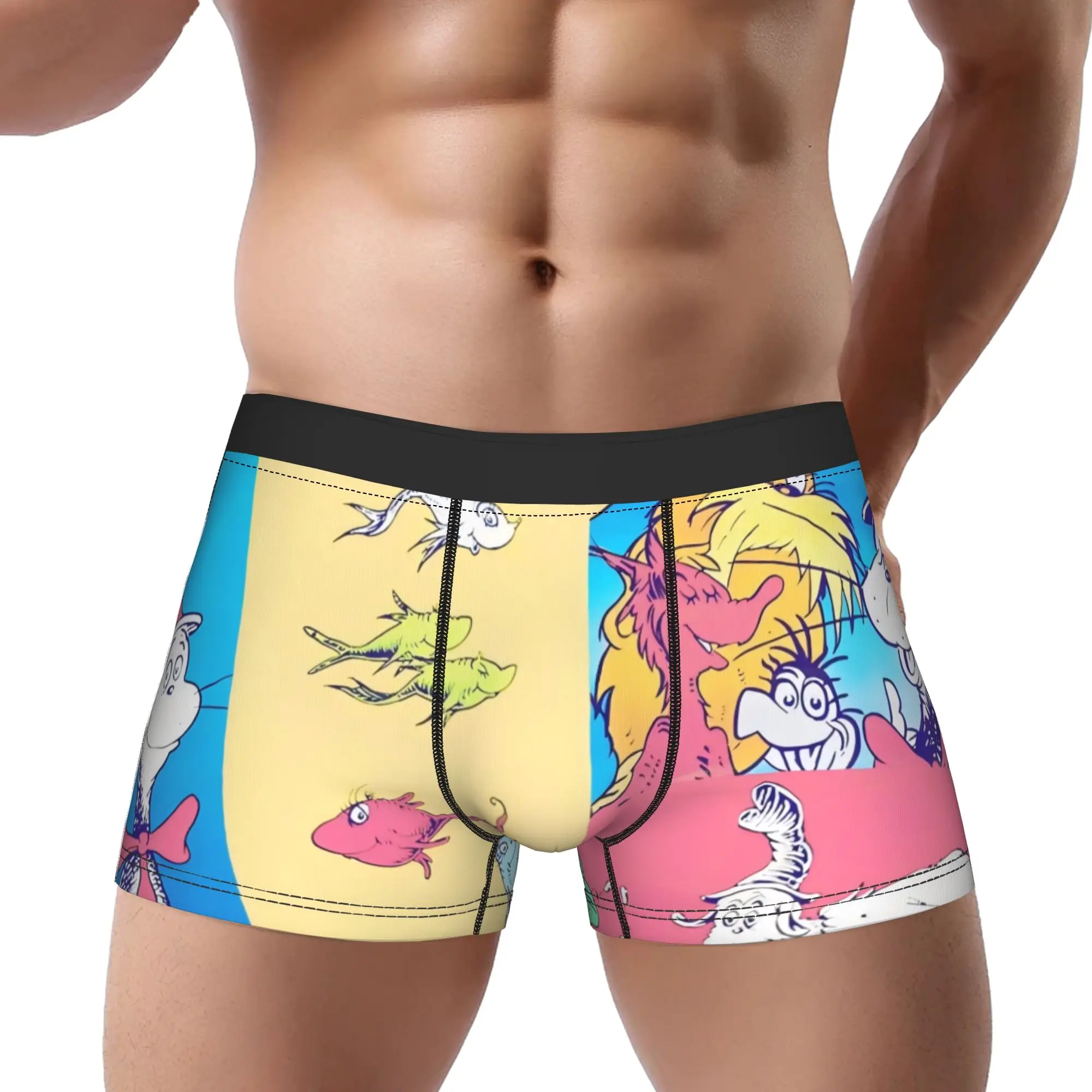 

One Fish Two Fish Red Fish Blue Fish Underpants Breathbale Panties Man Underwear Ventilate Shorts Boxer Briefs