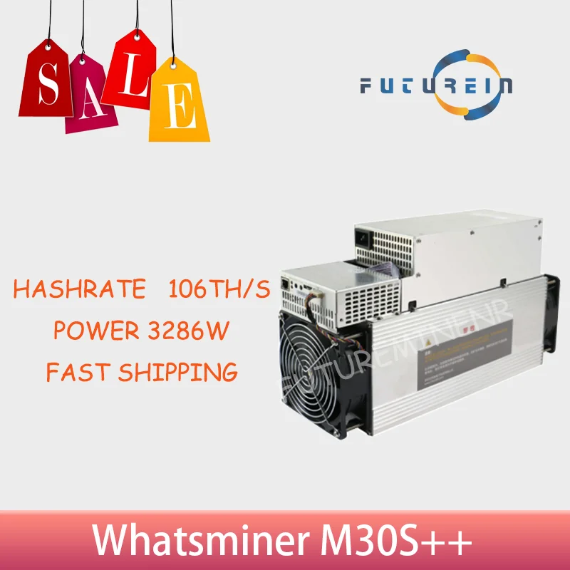 Whatsminer M30S++ 106T 108T 110T Bitcoin Miner ASIC Miner Machine Professional Whatsminer Machine Include Power Supply