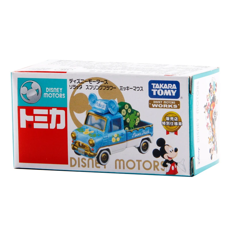 TAKARA TOMY-Modèle de camion de souris de printemps Disney pour enfants, ornements de dessin animé, cadeaux d'anniversaire, jouets périphériques animés