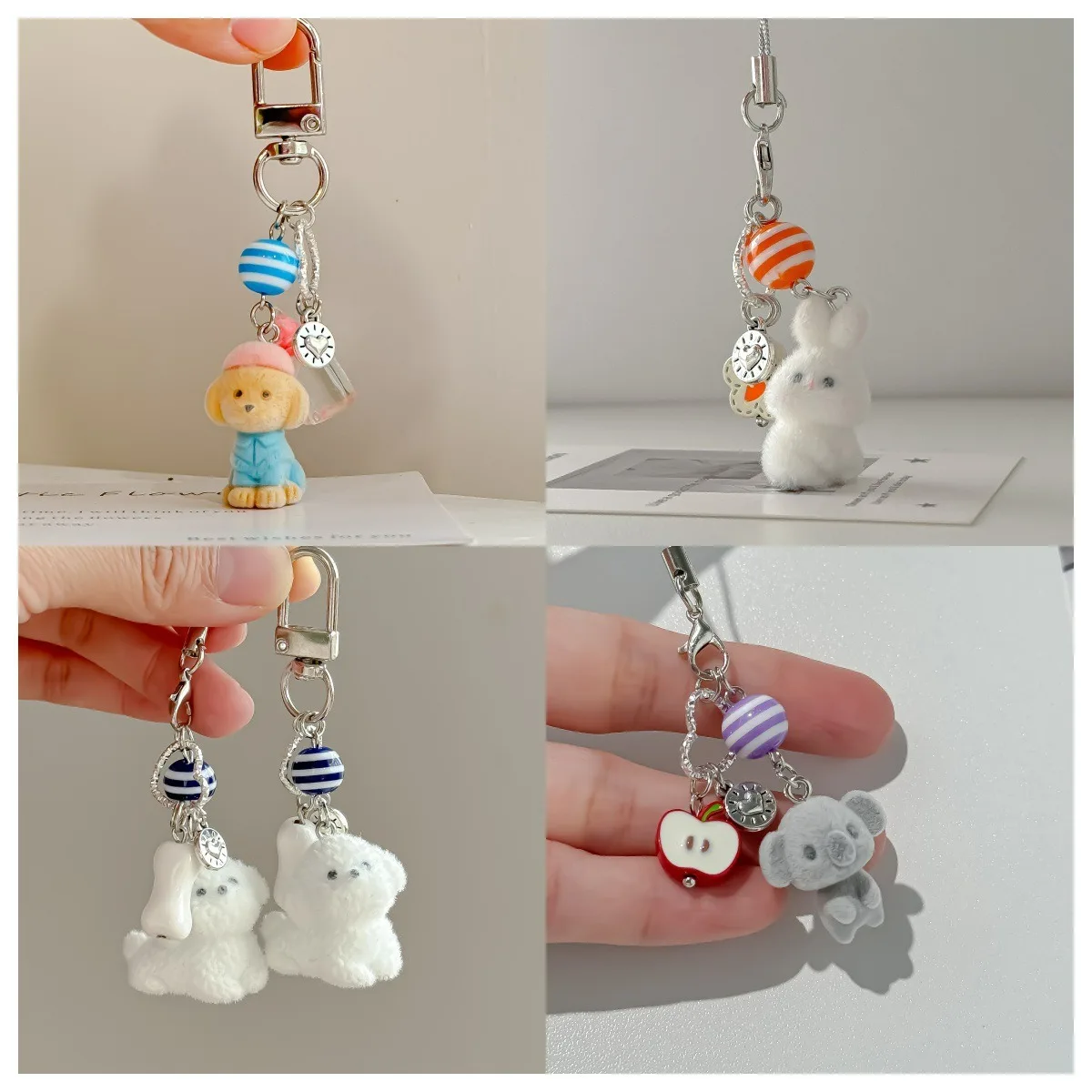 الكورية لطيف لطيف لطيف فروي الحيوان الصغير البطة جرو المفاتيح فتاة القلب بطة صفراء صغيرة كوالا أرنب الهاتف المحمول المعلقات #1