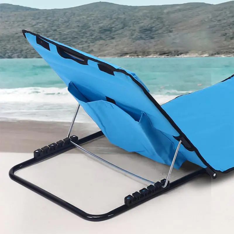 Folding Pool Lounge 5-Position Portable Sun Tanning Chaise With Headrest Foldable Reclining Lounger For Patio Garden Beach Pool