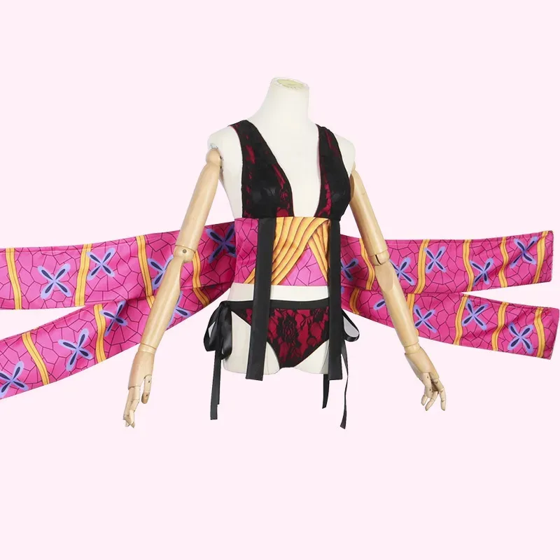 Disfraz de Cosplay de Demon Daki, calcetín, Anime Kimetsu No Yaiba, tocado verde, rango superior, arco del distrito de entretenimiento seis