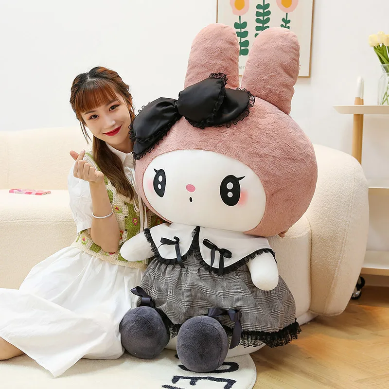 Kuromi Melody Cinnamoroll juguetes de peluche, almohada de Anime, muñeca de peluche, cojín de sofá de Anime, decoración de habitación de niña,